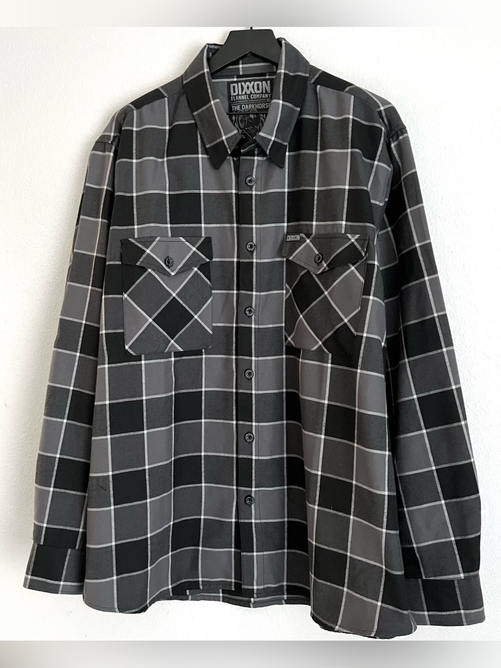 Dixxon Flannel Darkhorse Collector Size 2X Gray Black Long Sleeve Shirt